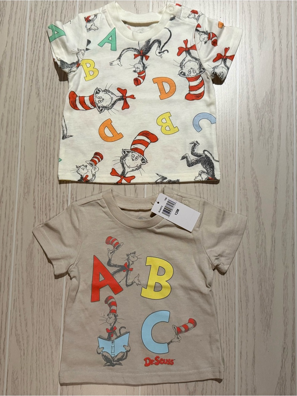Dr. Seuss Cat in the‎ Hat Baby Boys 12M ABC Graphic Tee 2pc Bundle NWT